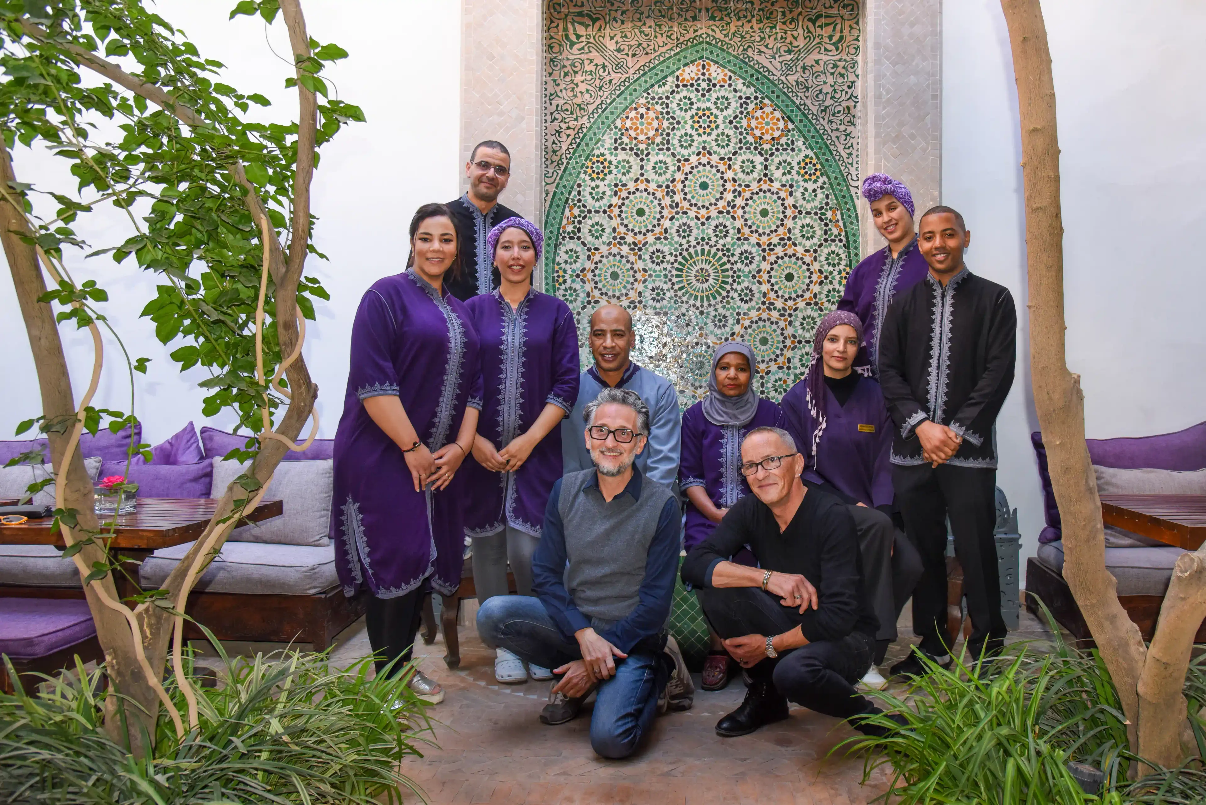 The team of the guesthouse in Marrakech, Riad Houdou